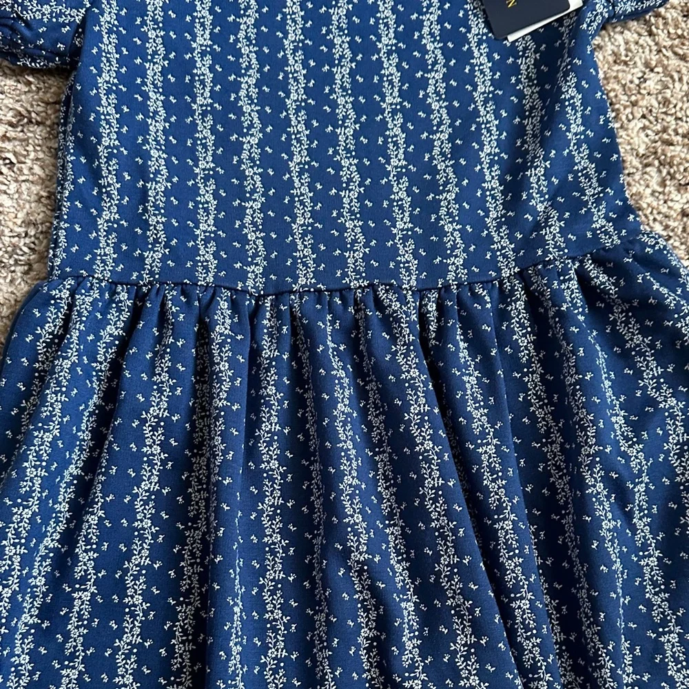 NWT POLO BY RALPH LAUREN GIRLS FLORAL STRETCH PONTE DRESS - Picture 4 of 10